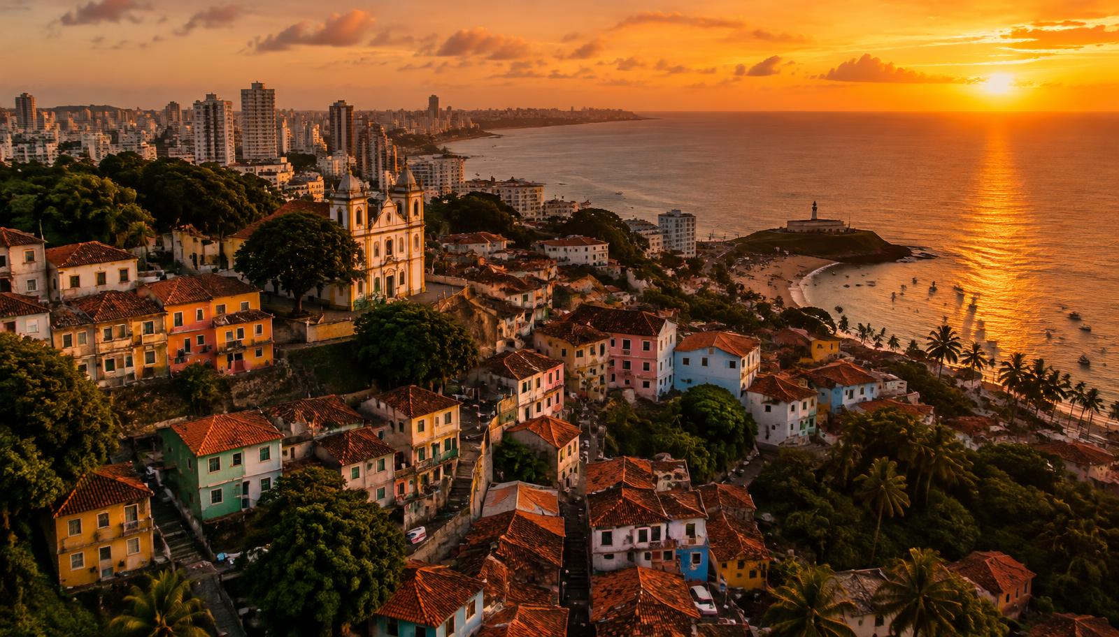 Vista de Salvador ao entardecer